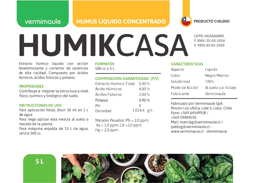 Humus líquido concentrado - Humik Casa 500 cc