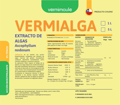 Bioestimulante de Alga - Vermialga (Ascophyllum Nodosum) 5 litros