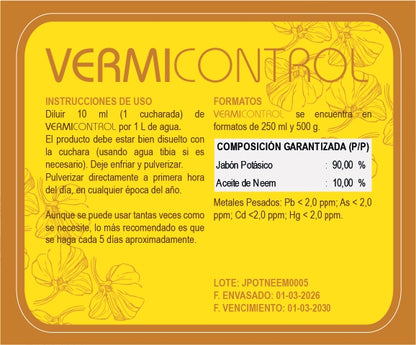 Jabón Potásico con aceite de Neem - Vermicontrol 500 gr
