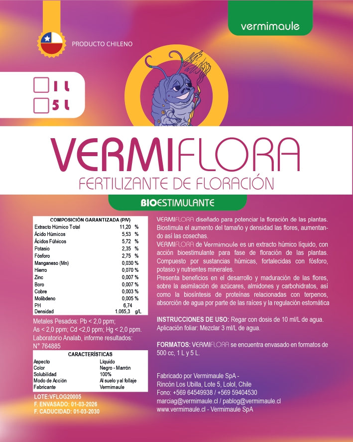 Bioestimulante Floración - Vermiflora Grow 1 litro
