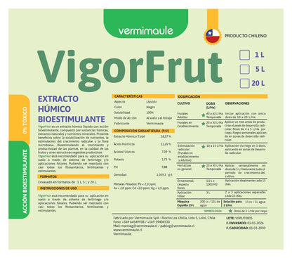 Bioestimulante - Ácidos Húmicos Líquidos -  Vigorfrut 1 litro