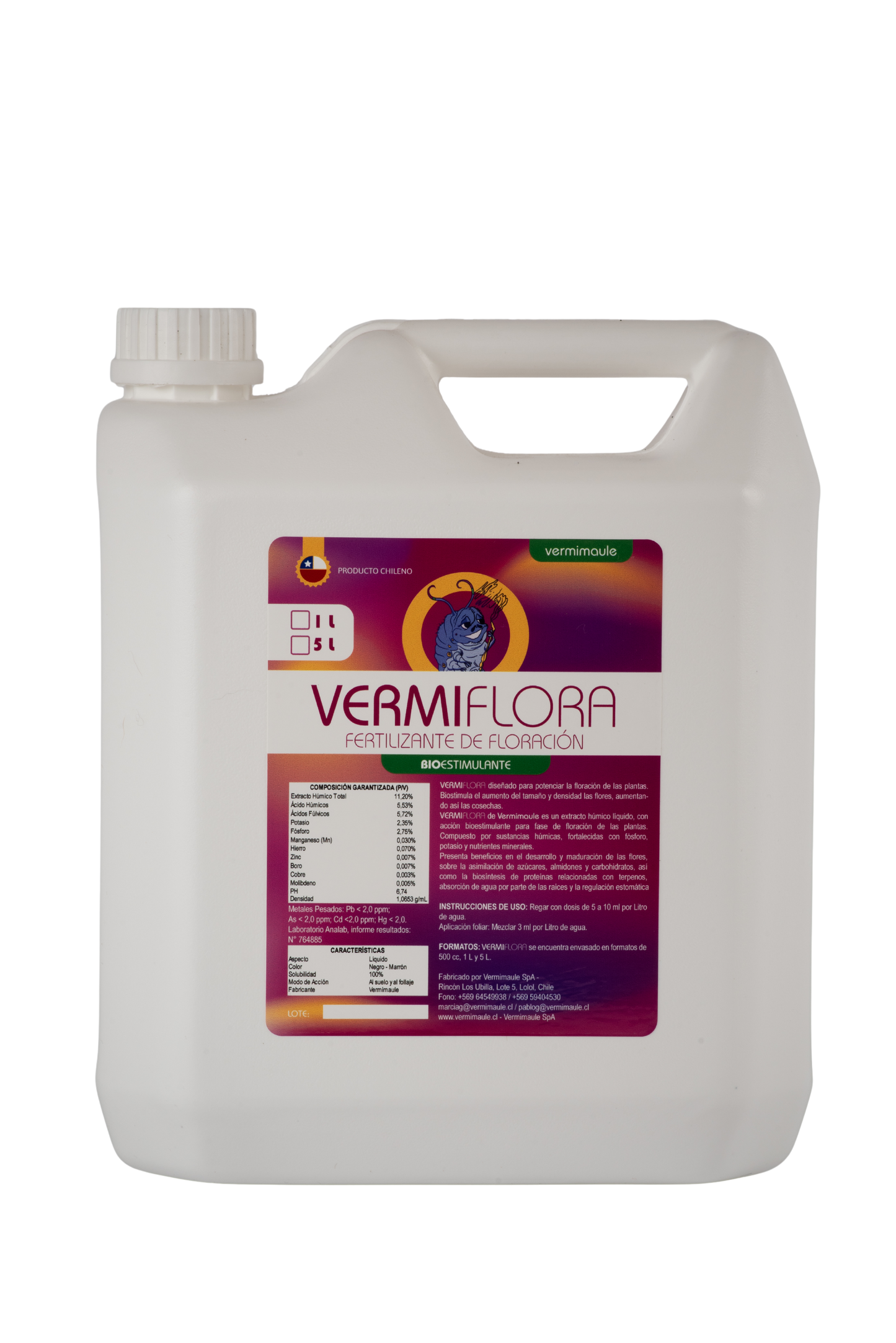Bioestimulante Floración - Vermiflora Grow 5 litros